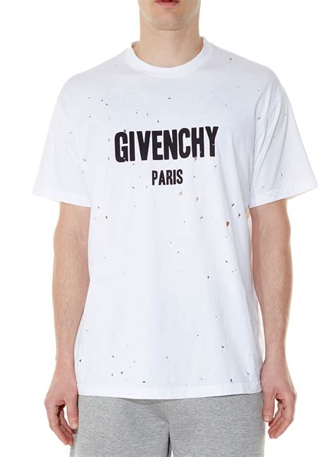 givenchy paris printed t shirt|givenchy t shirt with holes.